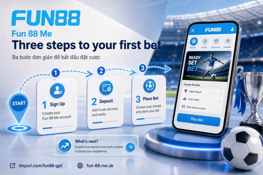 hướng dẫn đặt cược thể thao Fun88 ba bước đăng nhập chọn kèo