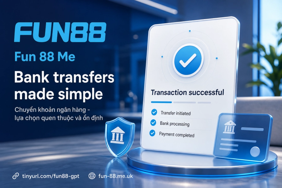 chuyển khoản ngân hàng nội địa Fun88 Vietcombank BIDV rút tiền