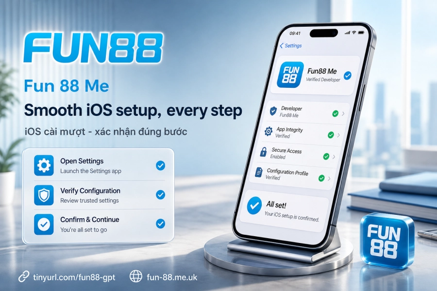 cài đặt ứng dụng Fun88 iOS xác nhận cấu hình Settings iPhone iPad